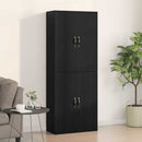 vidaXL Fali szekrény 2 pcs Fekete tölgy 69,5 x 34 x 90 cm Faanyag