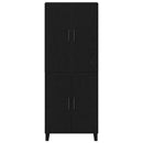 vidaXL Magasfiú 2 pcs Musta tammi Műanyag Fa és Üveg