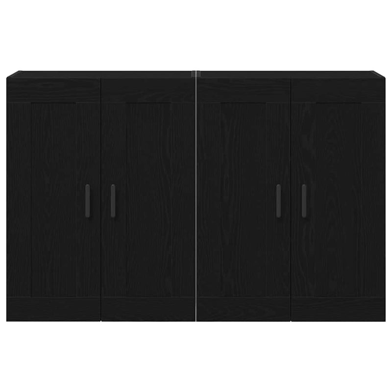 vidaXL Fali szekrény 2 pcs Fekete tölgy 69,5 x 34 x 90 cm Faanyag