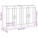 vidaXL Fali szekrény 2 pcs Fekete tölgy 69,5 x 34 x 90 cm Faanyag