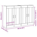 vidaXL Fali szekrény 2 pcs Fekete tölgy 69,5 x 34 x 90 cm Faanyag