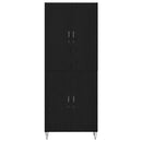 vidaXL Magasfiú 2 pcs Fekete tölgy RÉtegelt fa és üveg