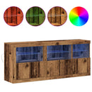 vidaXL LED tálaló LED -es lámpákkal Öreg fa 162 x 37 x 67 cm Faanyag
