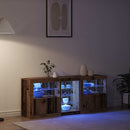 vidaXL Széf LED -es lámpákkal Régi fa 162 x 37 x 67 cm Faanyag