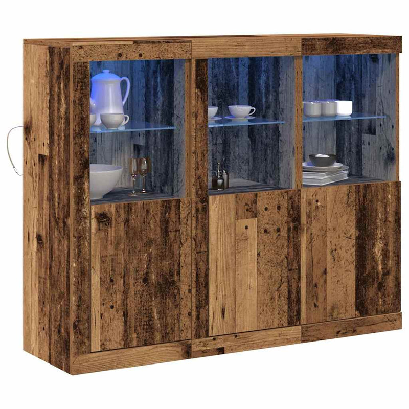 vidaXL Széf 3 pcs Régi fa 123 x 37 x 100 cm Faanyag