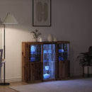 vidaXL Széf LED -es lámpákkal Régi fa 123 x 37 x 100 cm Faanyag