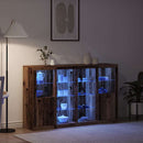 vidaXL LED tálaló LED -es lámpákkal Öreg fa 163 x 37 x 100 cm Faanyag
