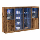 vidaXL Széf LED -es lámpákkal Régi fa 163 x 37 x 100 cm Faanyag