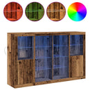 vidaXL LED tálaló LED -es lámpákkal Öreg fa 163 x 37 x 100 cm Faanyag