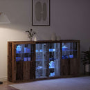 vidaXL Széf LED -es lámpákkal 3 pcs Régi fa 202 x 37 x 100 cm Faanyag