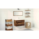 vidaXL Fürdőszobai mosdószekrény fiókkal Öreg fa 80 x 38,5 x 48 cm