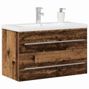 vidaXL Fürdőszobai mosdószekrény fiókkal Öreg fa 80 x 38,5 x 48 cm