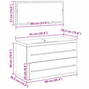 vidaXL Fürdőszobai mosdószekrény fiókkal tárolóval 3 pcs Fekete tölgy