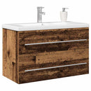 vidaXL Fürdőszobai mosdószekrény 2 pcs Öreg fa 80 x 38,5 x 48 cm