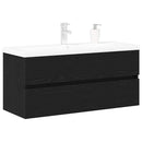 vidaXL Fürdőszobai mosdószekrény Fekete tölgy 90 x 39 x 62 cm Faanyag