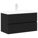 vidaXL Fürdőszobai mosdószekrény Fekete tölgy 80 x 39 x 62 cm Faanyag
