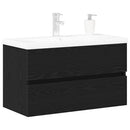 vidaXL Fürdőszobai mosdószekrény Fekete tölgy 80 x 39 x 62 cm Faanyag