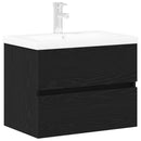 vidaXL Fürdőszobai mosdószekrény Fekete tölgy 60 x 39 x 62 cm Faanyag