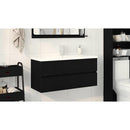 vidaXL Fürdőszobai mosdószekrény Fekete tölgy 100 x 39 x 62 cm Faanyag