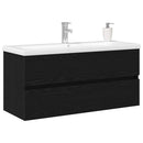 vidaXL Fürdőszobai mosdószekrény Fekete tölgy 100 x 39 x 62 cm Faanyag