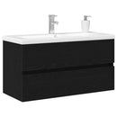 vidaXL Fürdőszobai mosdószekrény Fekete tölgy 90 x 39 x 62 cm Faanyag