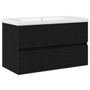 vidaXL Fürdőszobai mosdószekrény Fekete tölgy 80 x 39 x 62 cm Faanyag