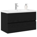 vidaXL Fürdőszobai mosdószekrény Fekete tölgy 80 x 39 x 62 cm Faanyag