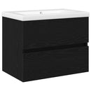 vidaXL Fürdőszobai mosdószekrény Fekete tölgy 60 x 39 x 62 cm Faanyag