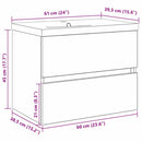 vidaXL Mosdószekrény tárolóval Musta tammi 60 x 39 x 62 cm Faanyag