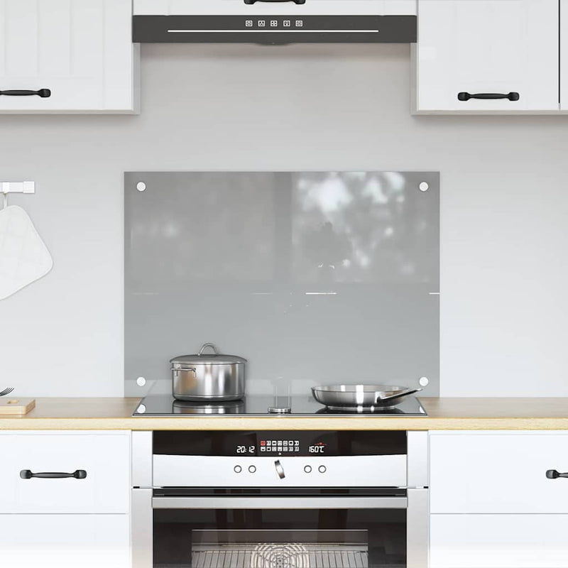 vidaXL Konyhai splashback Világosszürke 70 x 50 x 0,6 cm edzett üveg