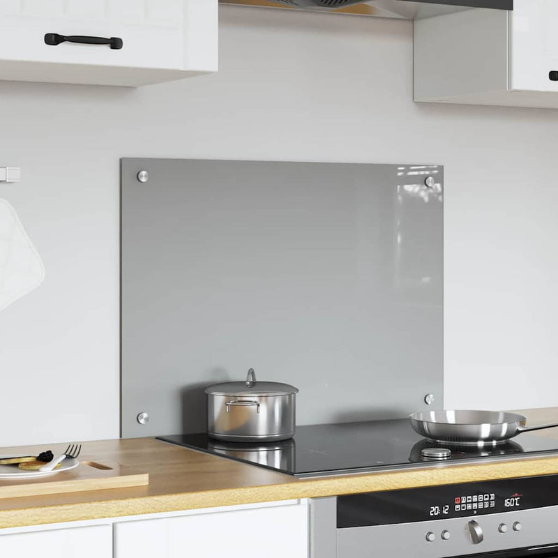 vidaXL Konyhai splashback Világosszürke 70 x 50 x 0,6 cm edzett üveg
