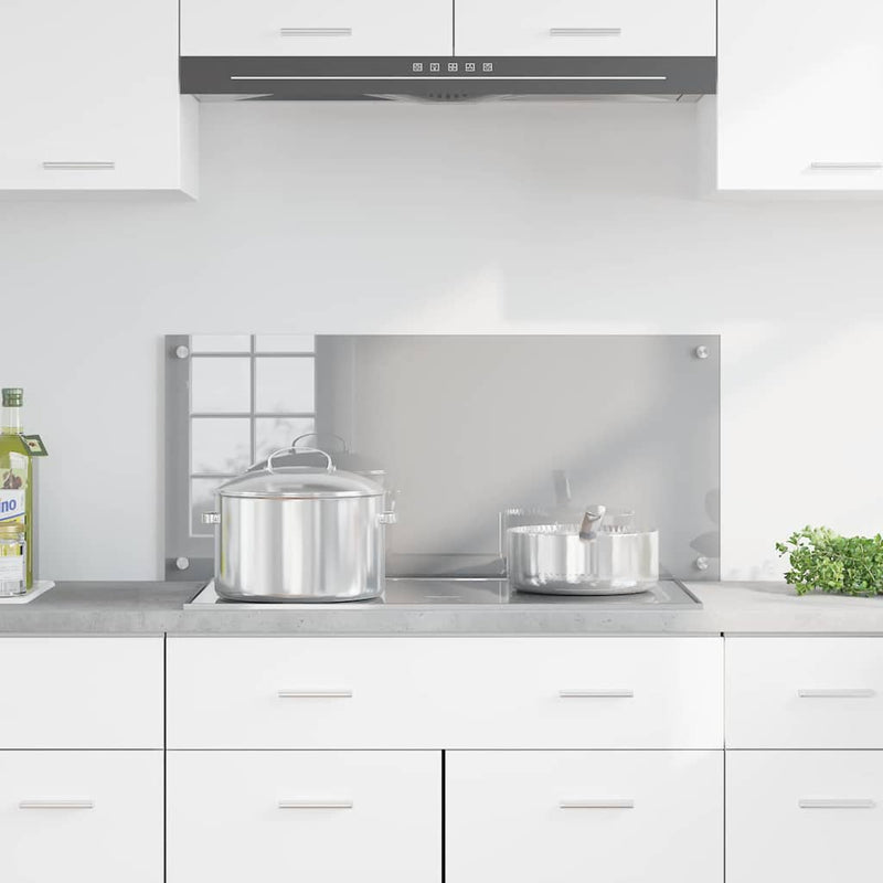 vidaXL Konyhai splashback Világosszürke 90 x 40 x 0,6 cm edzett üveg