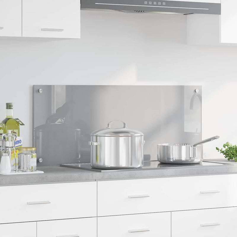 vidaXL Konyhai splashback Világosszürke 100 x 40 x 0,6 cm edzett üveg