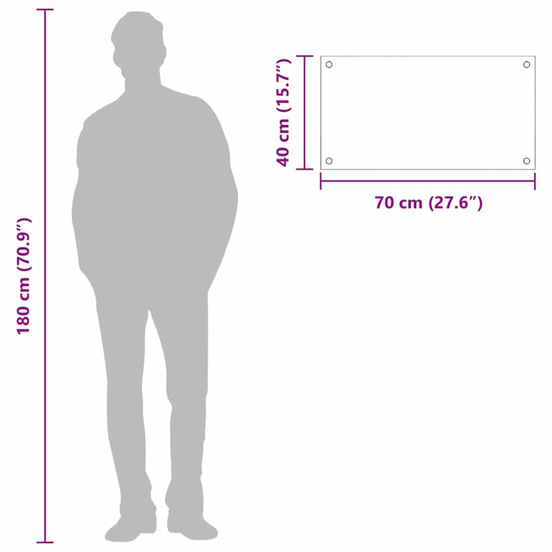 vidaXL Konyhai splashback Sötétszürke 70 x 40 x 0,6 cm edzett üveg