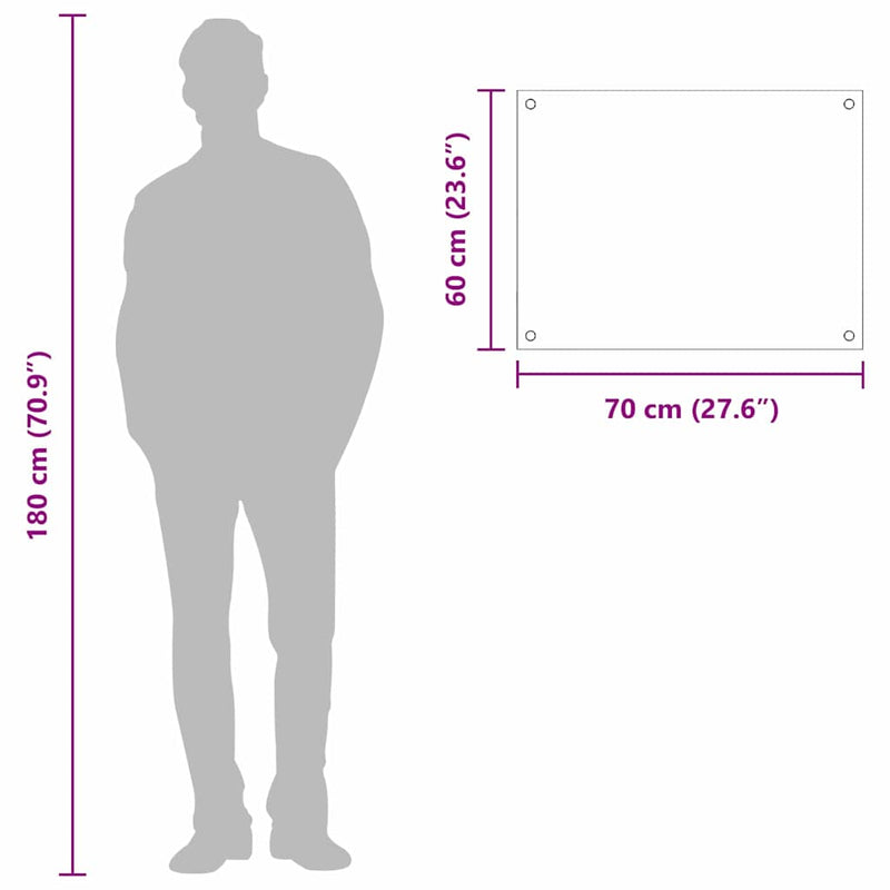 vidaXL Konyhai splashback Sötétszürke 70 x 60 x 0,6 cm edzett üveg