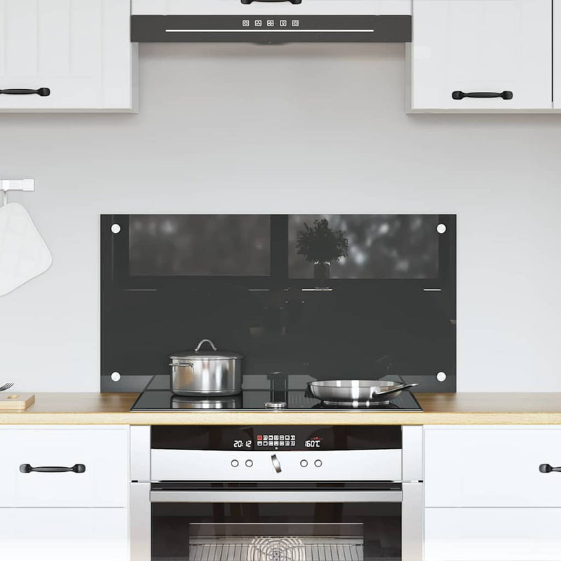 vidaXL Konyhai splashback Sötétszürke 80 x 40 x 0,6 cm edzett üveg