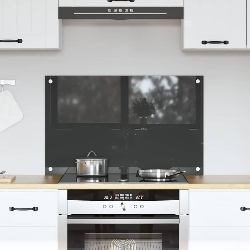 vidaXL Konyhai splashback Sötétszürke 80 x 50 x 0,6 cm edzett üveg