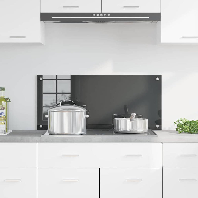 vidaXL Konyhai splashback Sötétszürke 90 x 40 x 0,6 cm edzett üveg
