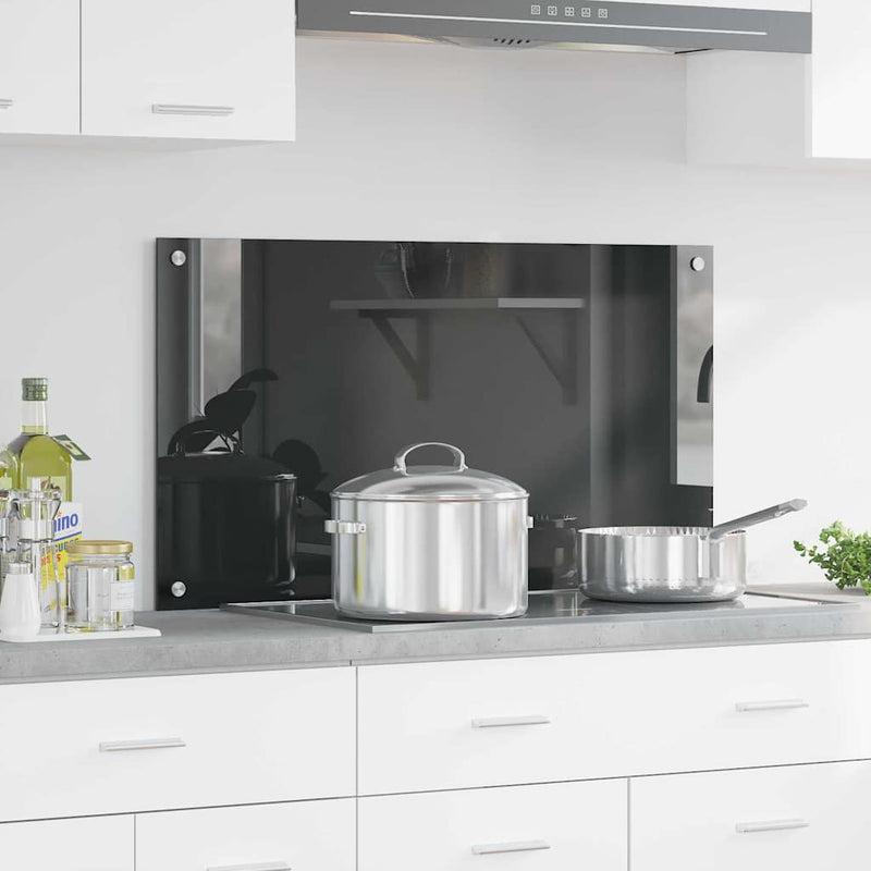 vidaXL Konyhai splashback Sötétszürke 90 x 50 x 0,6 cm edzett üveg
