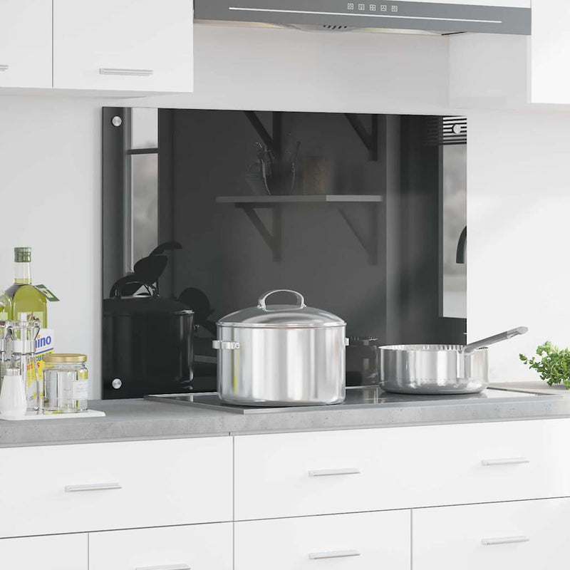 vidaXL Konyhai splashback Sötétszürke 90 x 60 x 0,6 cm edzett üveg