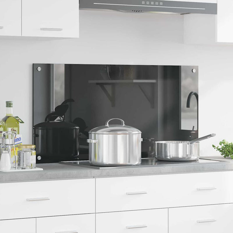 vidaXL Konyhai splashback Sötétszürke 100 x 50 x 0,6 cm edzett üveg