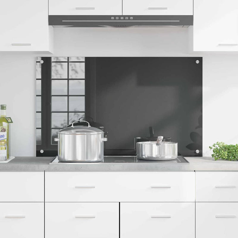 vidaXL Konyhai splashback Sötétszürke 100 x 60 x 0,6 cm edzett üveg