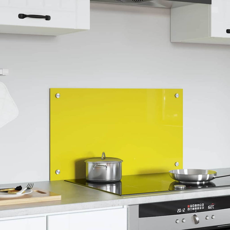 vidaXL Konyhai splashback Sárga 70 x 40 x 0,6 cm edzett üveg