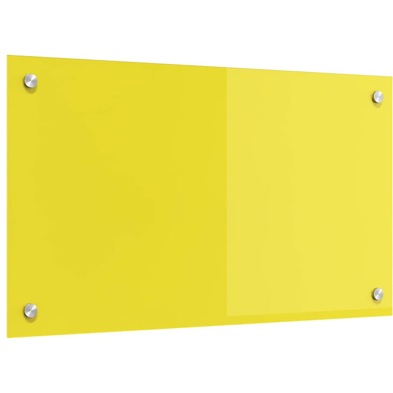 vidaXL Konyhai splashback Sárga 70 x 40 x 0,6 cm edzett üveg
