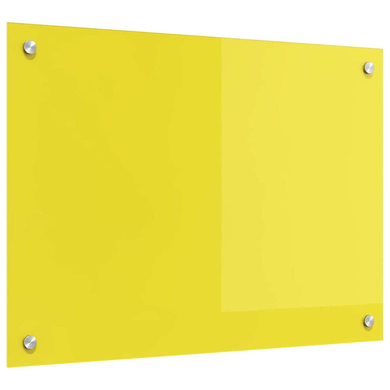 vidaXL Konyhai splashback Sárga 70 x 50 x 0,6 cm edzett üveg