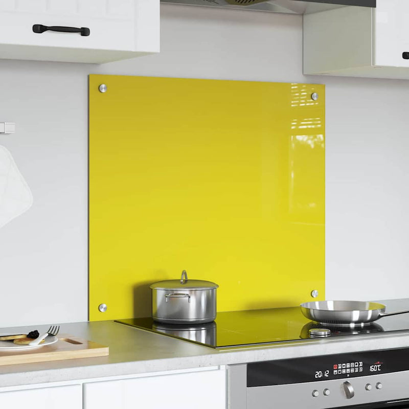 vidaXL Konyhai splashback Sárga 70 x 60 x 0,6 cm edzett üveg