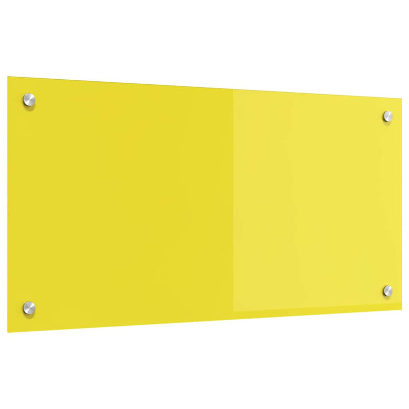 vidaXL Konyhai splashback Sárga 80 x 40 x 0,6 cm edzett üveg