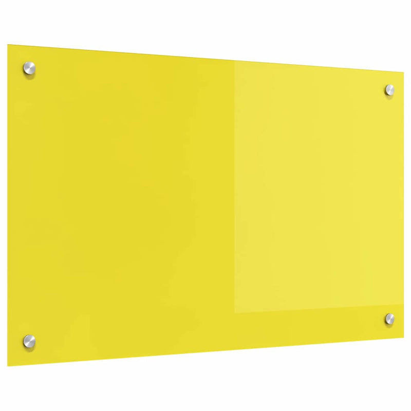 vidaXL Konyhai splashback Sárga 80 x 50 x 0,6 cm edzett üveg