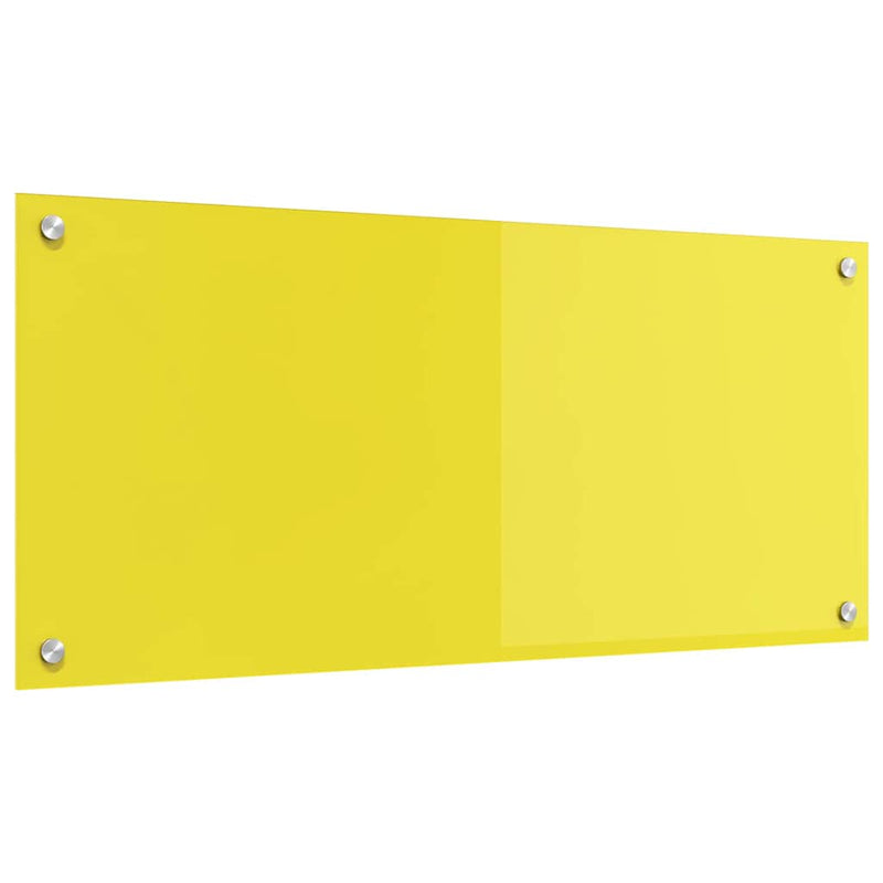 vidaXL Konyhai splashback Sárga 90 x 40 x 0,6 cm edzett üveg