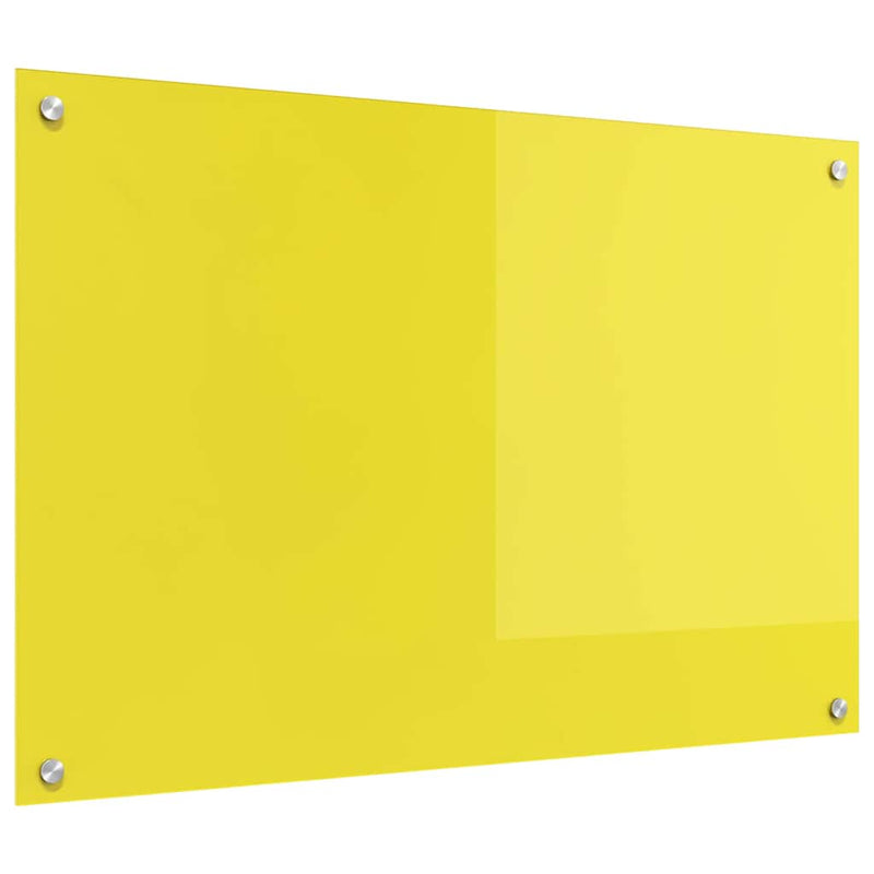 vidaXL Konyhai splashback Sárga 90 x 60 x 0,6 cm edzett üveg